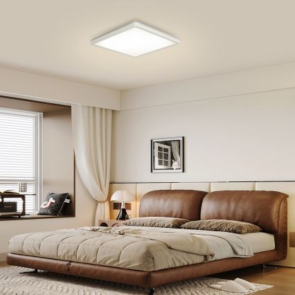Brilagi - Plafonnier LED dimmable ULTRA SLIM LED/18W/230V 2700-6500K 30x30 cm blanc + télécommande