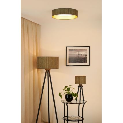 Brilagi - Plafonnier LED dimmable VEGAS SHINE LED/24W/230V Ø 45 cm 3000/4000/6500K paille brun/doré + télécommande