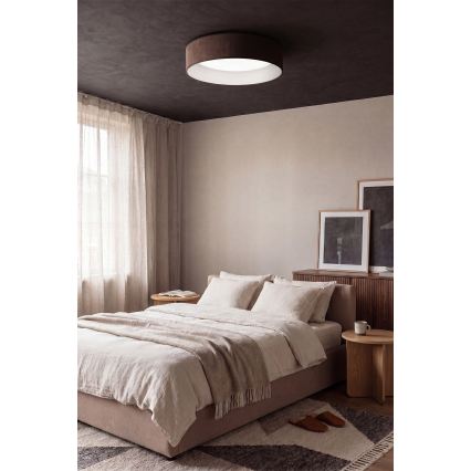 Brilagi - Plafonnier LED dimmable VELVET SMARTIX LED/24W/230V 3000-6000K Ø 45 cm brun Wi-Fi Tuya Beacon + télécommande
