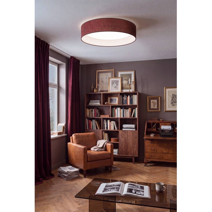Brilagi - Plafonnier LED dimmable VELVET SMARTIX LED/36W/230V 3000–6000K Ø 55 cm bordeaux Wi‑Fi Tuya Beacon + télécommande