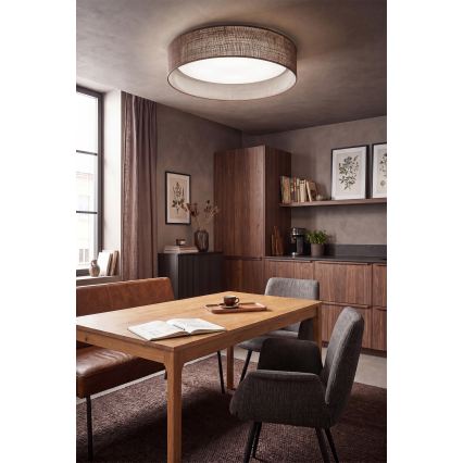 Brilagi - plafonnier LED dimmable VELVET SMARTIX LED/36W/230V 3000-6000K Ø 55 cm marron Wi-Fi Tuya Beacon + télécommande