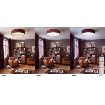Brilagi - Plafonnier LED dimmable VELVET SMART VARI LED/36W/230V 3000-6500K Ø 55 cm bordeaux + télécommande