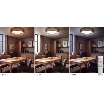 Brilagi - Plafonnier LED dimmable VELVET SMART VARI LED/36W/230V 3000-6500K Ø 55 cm marron + télécommande