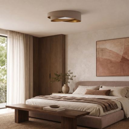 BRILAGI - Plafonnier LED dimmable VELVET TWIST LED/36W/230V 3000-6000K Ø 65 cm Wi-Fi Tuya Beacon beige/or + télécommande