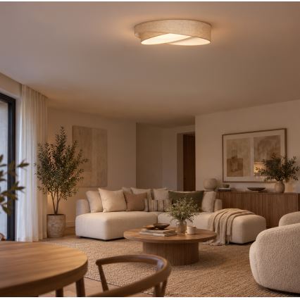 BRILAGI - Plafonnier LED dimmable VELVET TWIST LED/36W/230V 3000-6000K Ø 65 cm Wi-Fi Tuya Beacon beige + télécommande