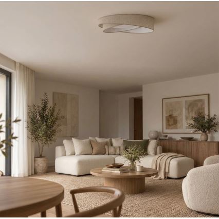 BRILAGI - Plafonnier LED dimmable VELVET TWIST LED/36W/230V 3000-6000K Ø 65 cm Wi-Fi Tuya Beacon beige + télécommande