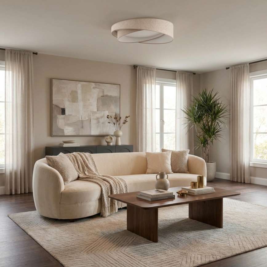 BRILAGI - Plafonnier LED dimmable VELVET TWIST LED/36W/230V 3000-6000K Ø 65 cm Wi-Fi Tuya Beacon beige + télécommande