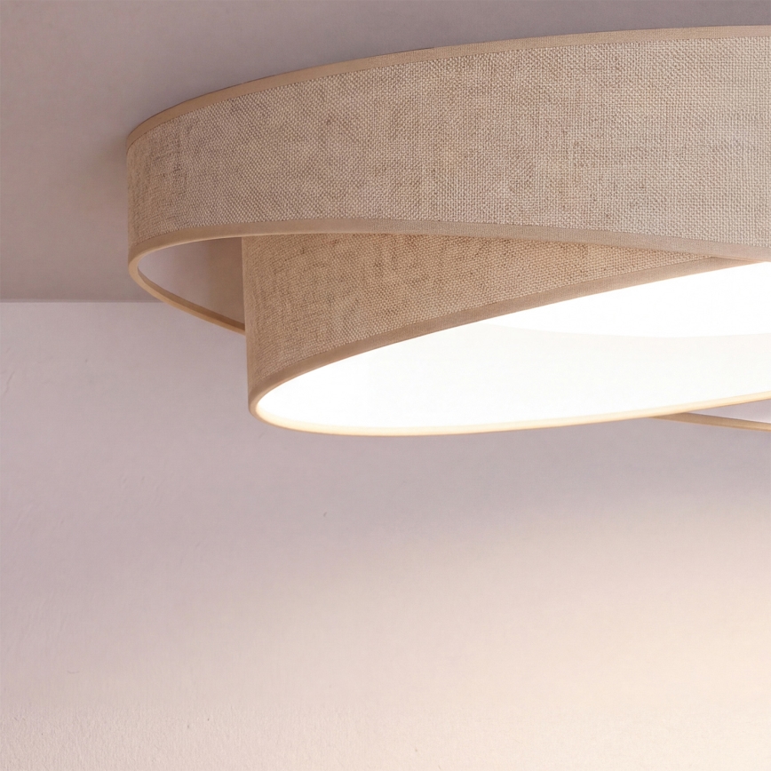 BRILAGI - Plafonnier LED dimmable VELVET TWIST LED/36W/230V 3000-6000K Ø 65 cm Wi-Fi Tuya Beacon beige + télécommande