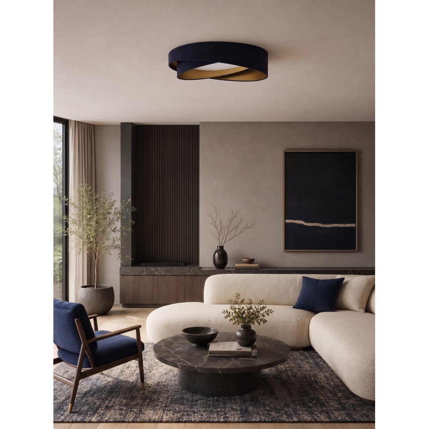 BRILAGI - Plafonnier LED dimmable VELVET TWIST LED/36W/230V 3000-6000K Ø 65 cm Wi-Fi Tuya Beacon bleu/doré + télécommande
