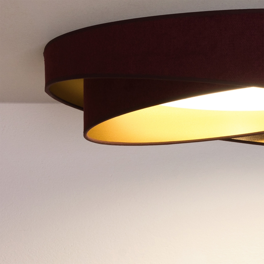 BRILAGI - Plafonnier LED dimmable VELVET TWIST LED/36W/230V 3000-6000K Ø 65 cm Wi-Fi Tuya Beacon bordeaux/or + télécommande