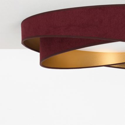 BRILAGI - Plafonnier LED dimmable VELVET TWIST LED/36W/230V 3000-6000K Ø 65 cm Wi-Fi Tuya Beacon bordeaux/or + télécommande