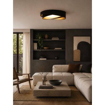 BRILAGI - Plafonnier LED dimmable VELVET TWIST LED/36W/230V 3000-6000K Ø 65 cm Wi-Fi Tuya Beacon noir/doré + télécommande
