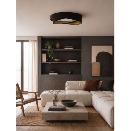 BRILAGI - Plafonnier LED dimmable VELVET TWIST LED/36W/230V 3000-6000K Ø 65 cm Wi-Fi Tuya Beacon noir/doré + télécommande
