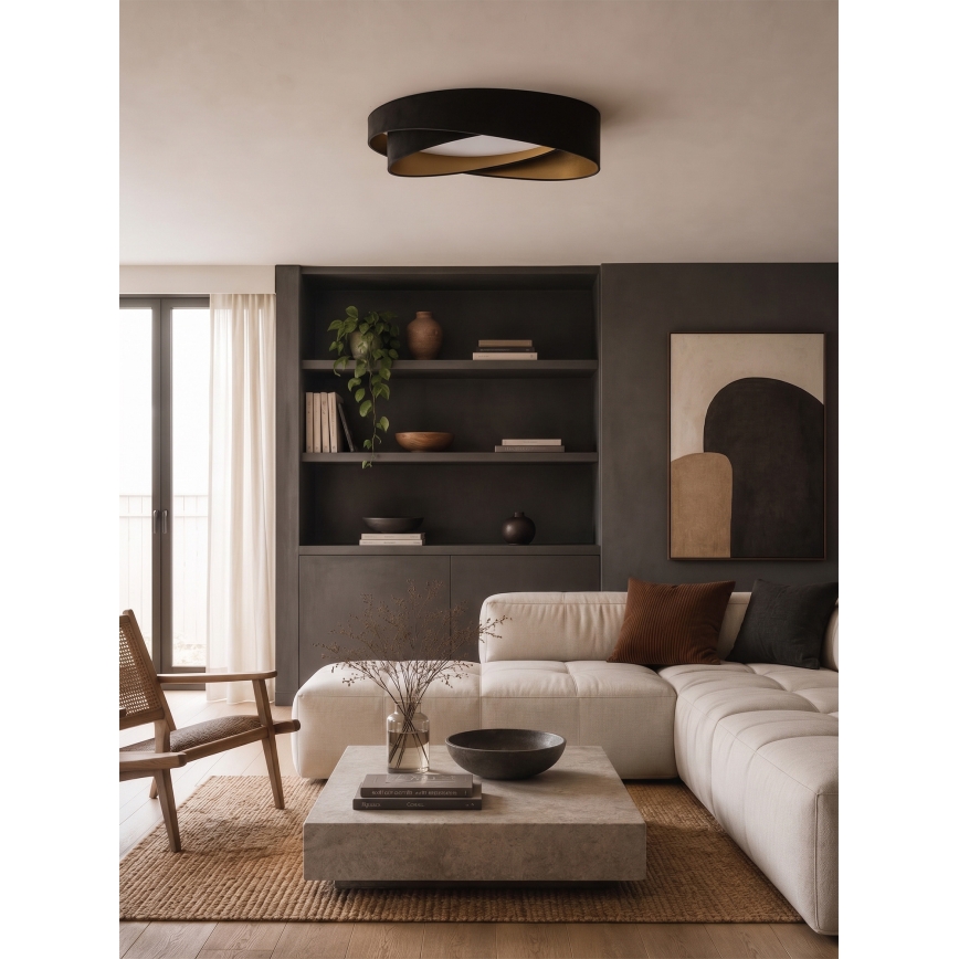 BRILAGI - Plafonnier LED dimmable VELVET TWIST LED/36W/230V 3000-6000K Ø 65 cm Wi-Fi Tuya Beacon noir/doré + télécommande