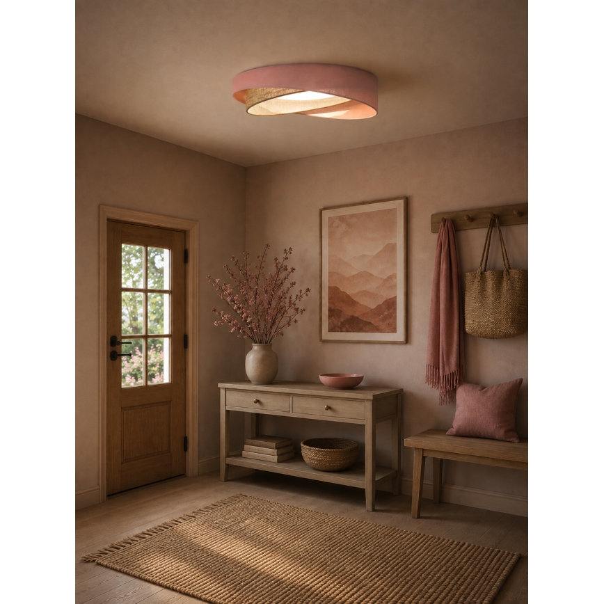 BRILAGI - Plafonnier LED dimmable VELVET TWIST LED/36W/230V 3000-6000K Ø 65 cm Wi-Fi Tuya Beacon rose/beige + télécommande