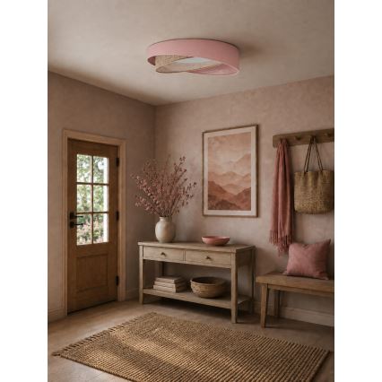 BRILAGI - Plafonnier LED dimmable VELVET TWIST LED/36W/230V 3000-6000K Ø 65 cm Wi-Fi Tuya Beacon rose/beige + télécommande