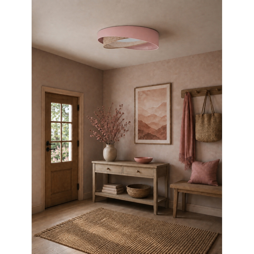 BRILAGI - Plafonnier LED dimmable VELVET TWIST LED/36W/230V 3000-6000K Ø 65 cm Wi-Fi Tuya Beacon rose/beige + télécommande