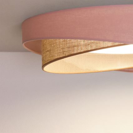 BRILAGI - Plafonnier LED dimmable VELVET TWIST LED/36W/230V 3000-6000K Ø 65 cm Wi-Fi Tuya Beacon rose/beige + télécommande
