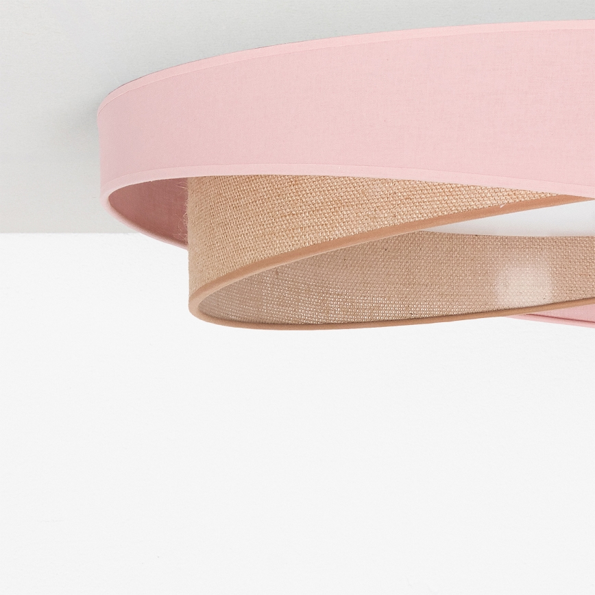 BRILAGI - Plafonnier LED dimmable VELVET TWIST LED/36W/230V 3000-6000K Ø 65 cm Wi-Fi Tuya Beacon rose/beige + télécommande