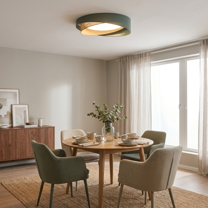 BRILAGI - LED Plafonnier dimmable VELVET TWIST LED/36W/230V 3000-6000K Ø 65 cm Wi-Fi Tuya Beacon vert/beige + télécommande