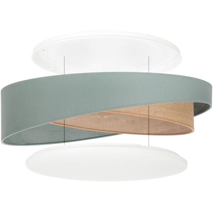 BRILAGI - LED Plafonnier dimmable VELVET TWIST LED/36W/230V 3000-6000K Ø 65 cm Wi-Fi Tuya Beacon vert/beige + télécommande