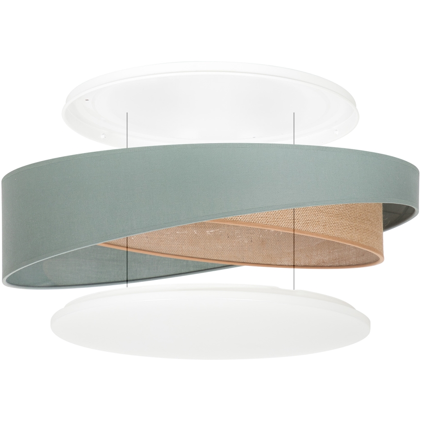 BRILAGI - LED Plafonnier dimmable VELVET TWIST LED/36W/230V 3000-6000K Ø 65 cm Wi-Fi Tuya Beacon vert/beige + télécommande