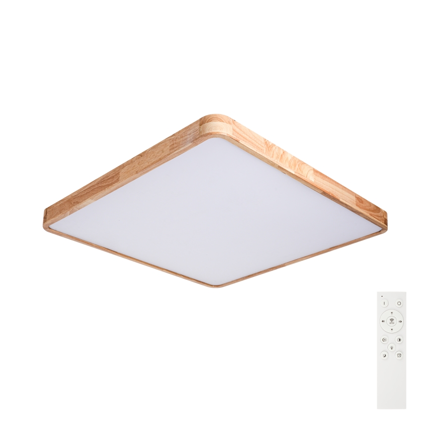 BRILAGI - Plafonnier LED dimmable WOODLINE SQUARE LED/100W/230V 3000-6000K chêne 80x80 cm + télécommande