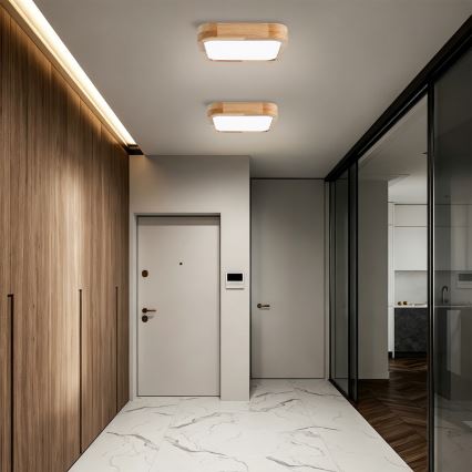 Brilagi - Plafonnier LED dimmable WOODLINE SQUARE LED/48W/230V 3000-6000K chêne 40x40 cm + télécommande