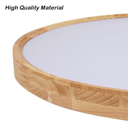 Brilagi - Plafonnier LED dimmable WOODROUND LED/40W/230V 3000-6000K diam. 60 cm bois IRC 90 + télécommande