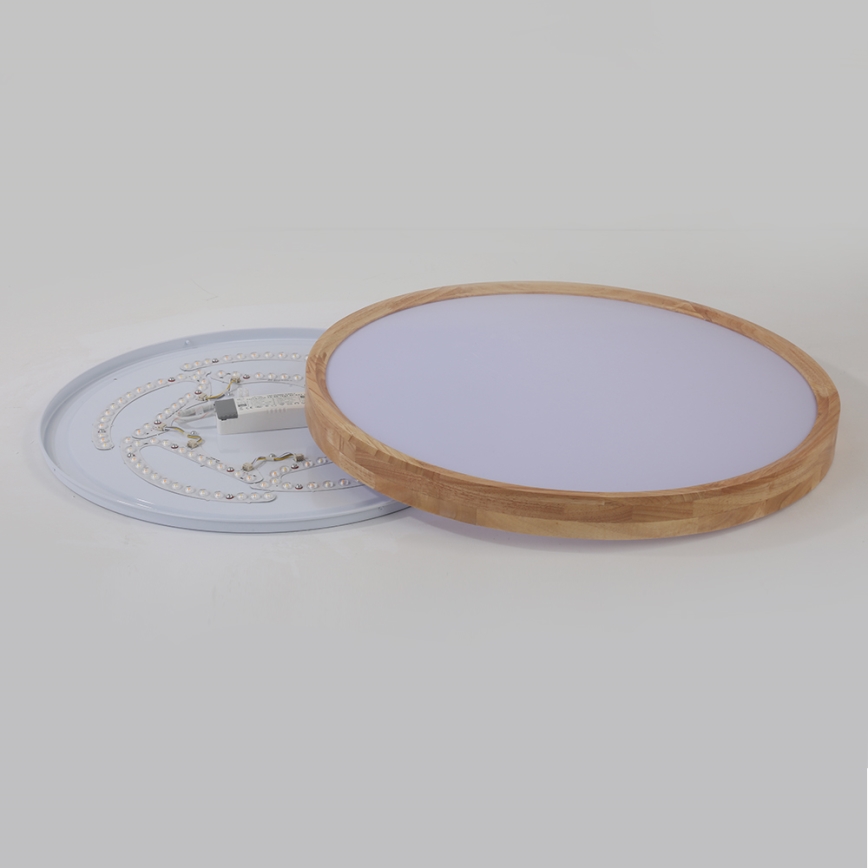 Brilagi - Plafonnier LED dimmable WOODROUND LED/40W/230V 3000-6000K diam. 60 cm bois IRC 90 + télécommande