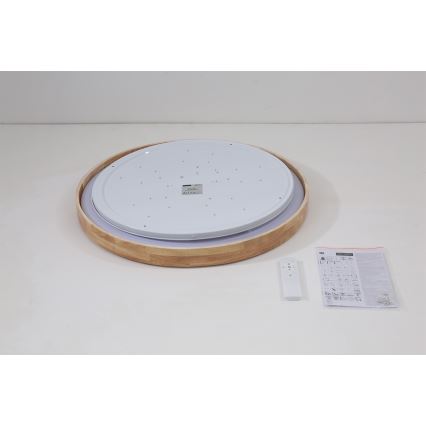Brilagi - Plafonnier LED dimmable WOODROUND LED/40W/230V 3000-6000K diam. 60 cm bois IRC 90 + télécommande