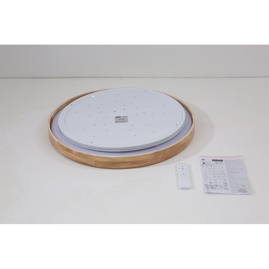 Brilagi - Plafonnier LED dimmable WOODROUND LED/40W/230V 3000-6000K diam. 60 cm bois IRC 90 + télécommande