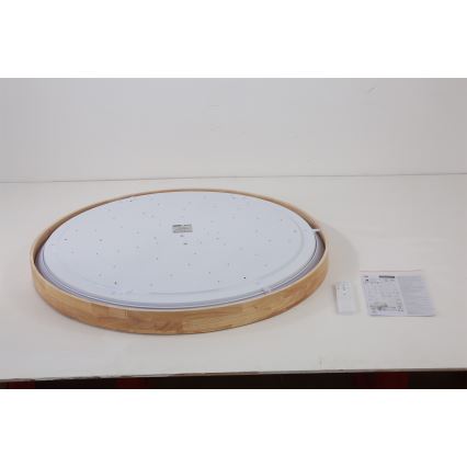 Brilagi - Plafonnier LED dimmable WOODROUND LED/70W/230V 3000-6000K Ø 80 cm bois IRC 90 + télécommande