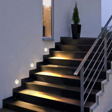 Brilagi - Luminaire LED encastré d'extérieur STAIRDOT LED/2W/230V blanc IP65 rond