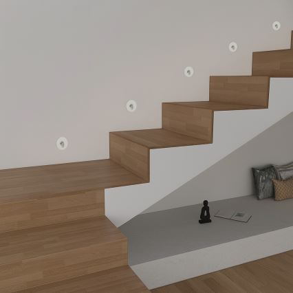 Brilagi - Luminaire LED encastré d'extérieur STAIRDOT LED/2W/230V blanc IP65 rond