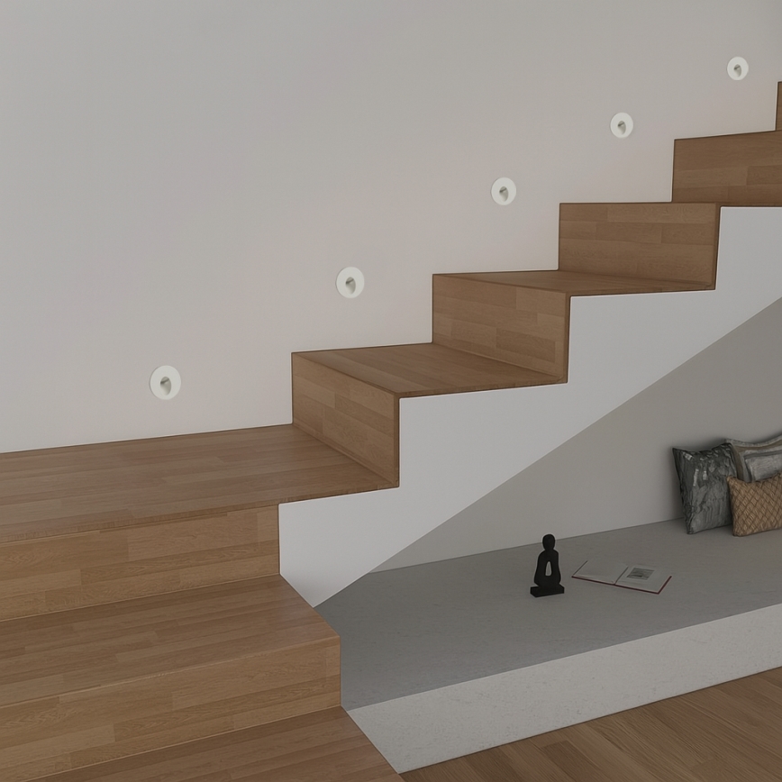 Brilagi - Luminaire LED encastré d'extérieur STAIRDOT LED/2W/230V blanc IP65 rond