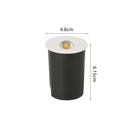 Brilagi - Luminaire LED encastré d'extérieur STAIRDOT LED/2W/230V blanc IP65 rond