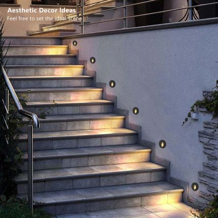 Brilagi - Luminaire LED encastré pour l'extérieur STAIRDOT LED/2W/230V, noir, IP65, rond