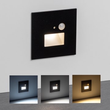 Brilagi - Luminaire LED pour escalier avec capteur de mouvement et crépusculaire JACK LED/1,5W/230V 3000/4000/6500K noir
