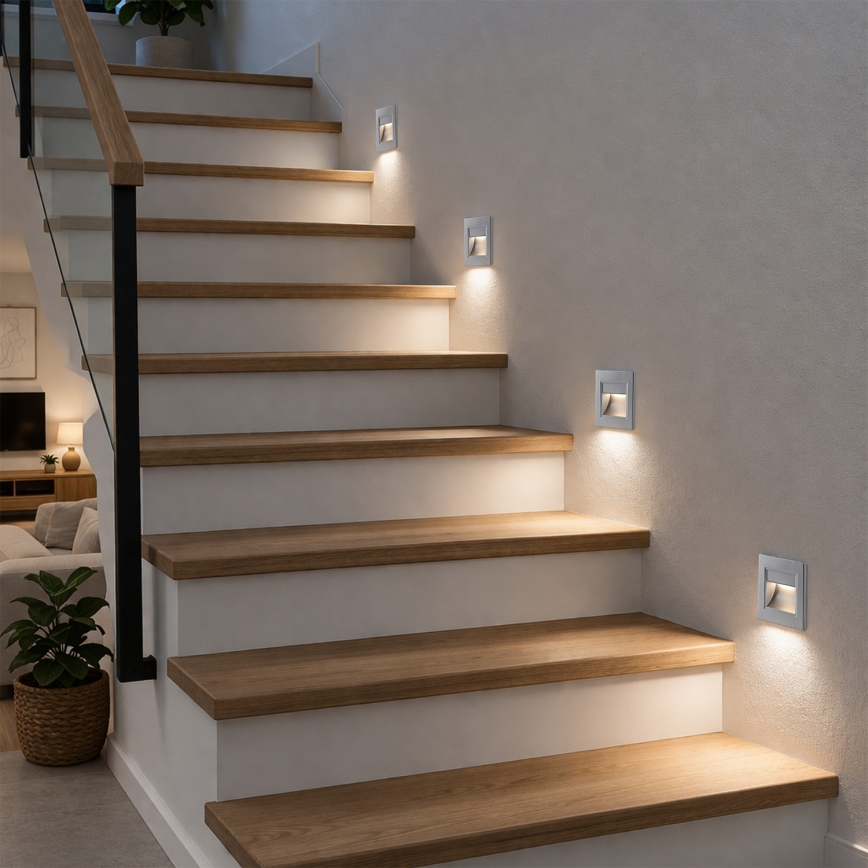 Brilagi - Luminaire LED pour escalier STEP LIGHT LED/1,5W/230V IP44 argenté