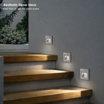 Brilagi - Luminaire LED pour escalier STEP LIGHT LED/1,5W/230V IP44 argenté