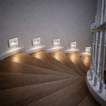 Brilagi - Luminaire LED pour escalier STEP LIGHT LED/1,5W/230V IP44 argenté