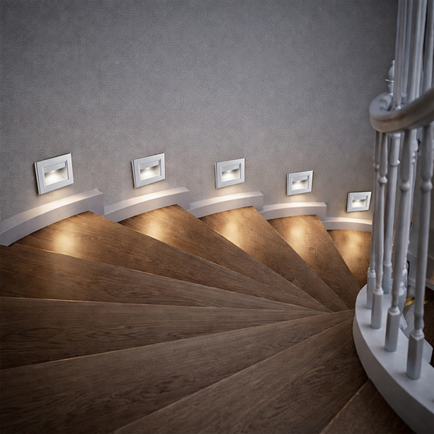 Brilagi - Luminaire LED pour escalier STEP LIGHT LED/1,5W/230V IP44 argenté