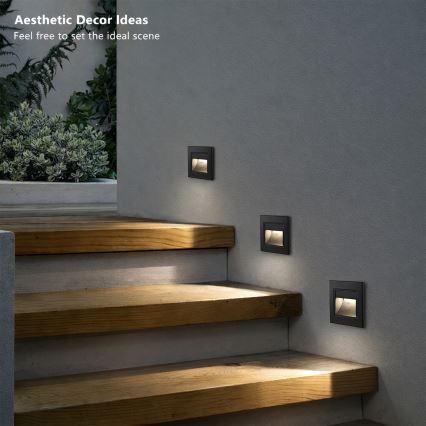 Brilagi - Luminaire LED pour escalier STEP LIGHT LED/1,5W/230V IP44 noir
