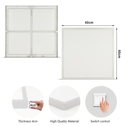 Brilagi - Plafonnier LED pour salle de bains FRAME LED/50W/230V 3000/4000/6000K 60x60 cm IP44 argenté