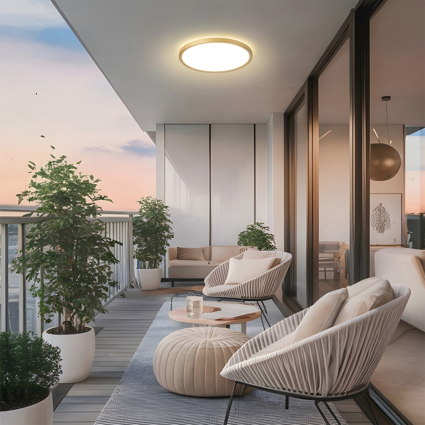 Brilagi - plafonnier LED pour salle de bains ULTRA SLIM LED/24W/230V Ø 42 cm doré IP54