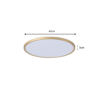 Brilagi - plafonnier LED pour salle de bains ULTRA SLIM LED/24W/230V Ø 42 cm doré IP54