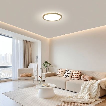 Brilagi - Plafonnier LED ULTRA SLIM pour salle de bains LED/12W/230V Ø 22,5 cm doré IP54