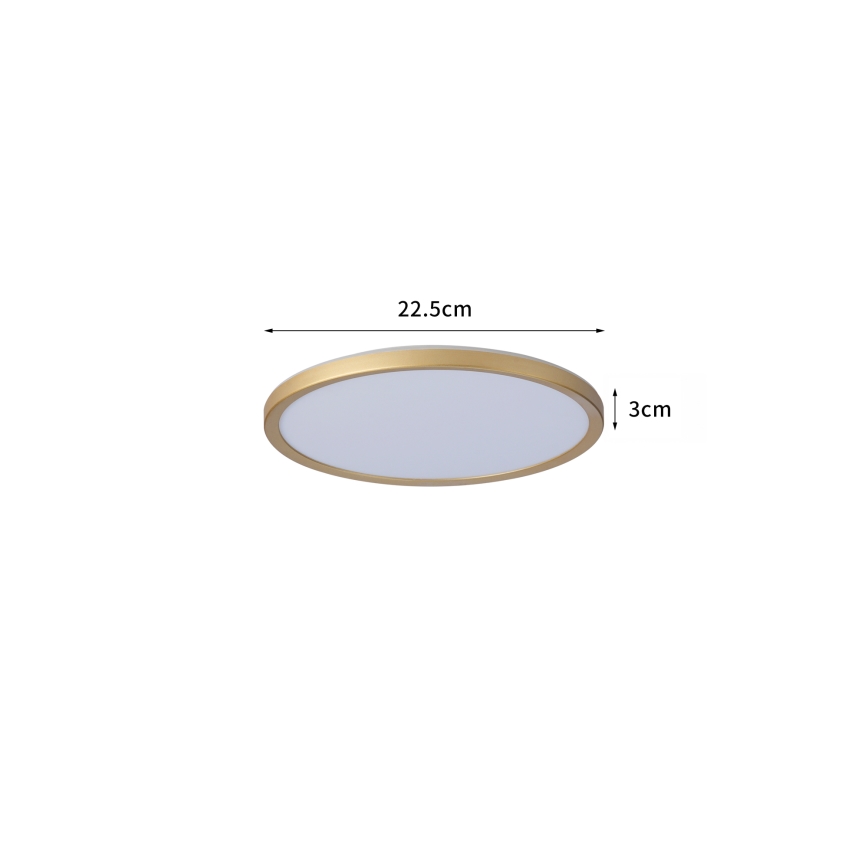 Brilagi - Plafonnier LED ULTRA SLIM pour salle de bains LED/12W/230V Ø 22,5 cm doré IP54