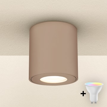 Brilagi - Luminaire LED RGBW dimmable pour salle de bains MIA 1xGU10/4,8W/230V 3000K 84x80 mm beige IP54 + télécommande